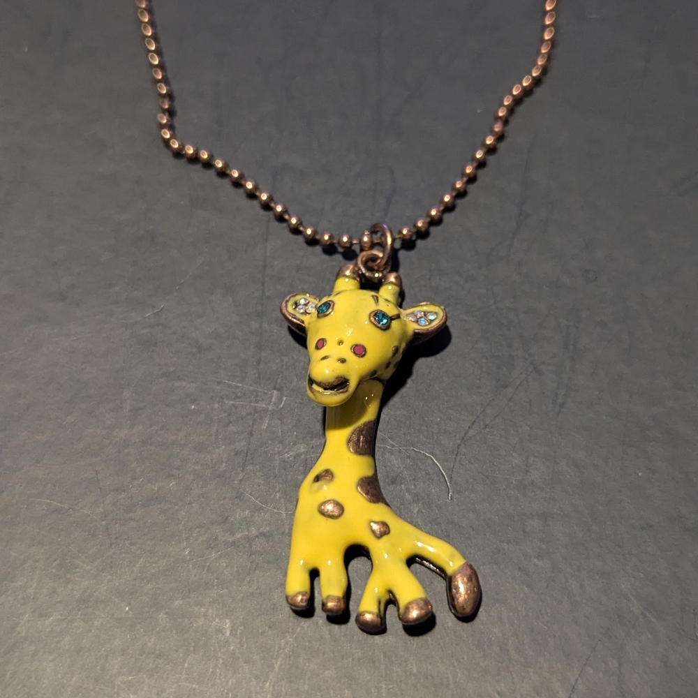 Betsey Johnson Yellow and Brown Giraffe Necklace